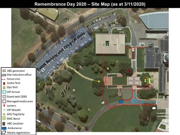 Attachment 1: Remembrance Day 2020 – Site Map