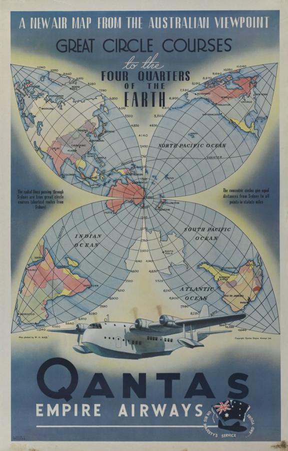 Rhys Williams, A New Air Map from the Australian Viewpoint, c.1938, offset lithograph on paper, ARTV05152.