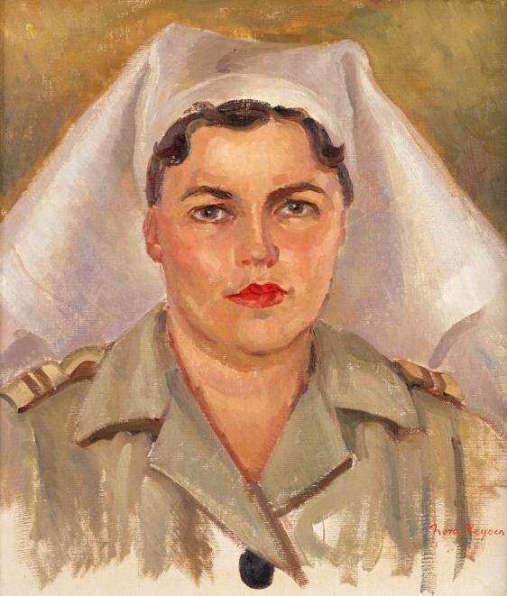 Nora Heysen, RAAF Sister (Sister Mavis Winifred John), June 1945, oil on canvas on wood panel, ART24368.