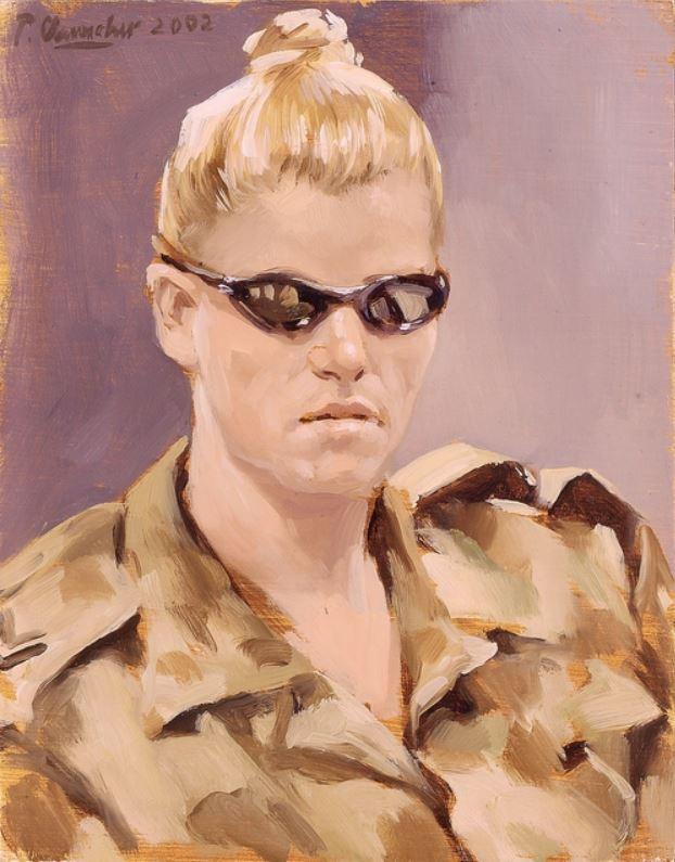Peter Churcher, Corporal McKelvie RAAF, Diego Garcia, 2002, oil on hardboard, ART91750