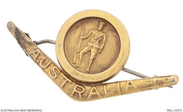 779 Private John Joseph Ryan gave his mother Eliza this brooch before he embarked from Australia in December 1914. 