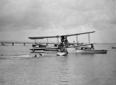 Wackett Widgeon supported by RAAF Marine Section vessels. Photo by Nevington War Museum.