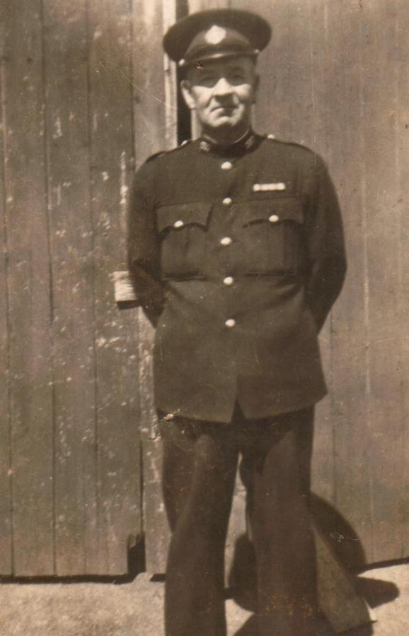 Percy Larkin in his Peace Officer uniform during the Second World War.