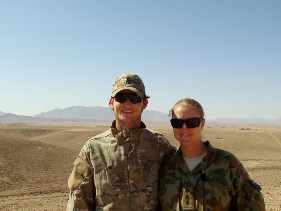 Brigid Baker in Afghanistan with her husband Clint