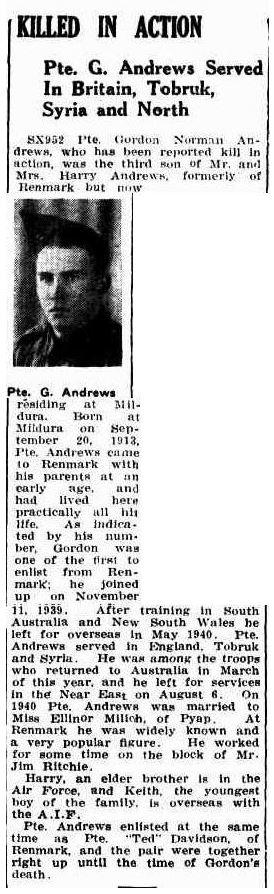 Andrews article: The Murray Pioneer 1 October 1942
