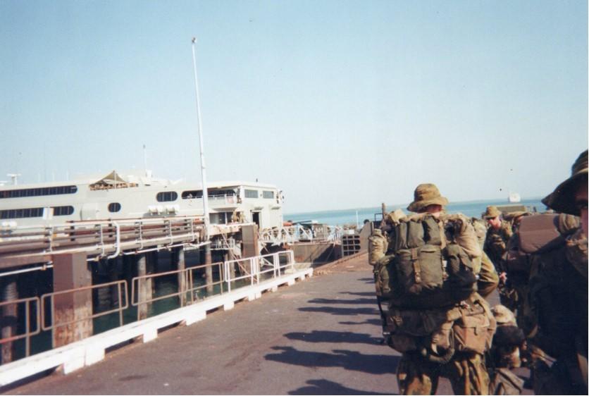 Getting ready to board the ship to leave for East Timor