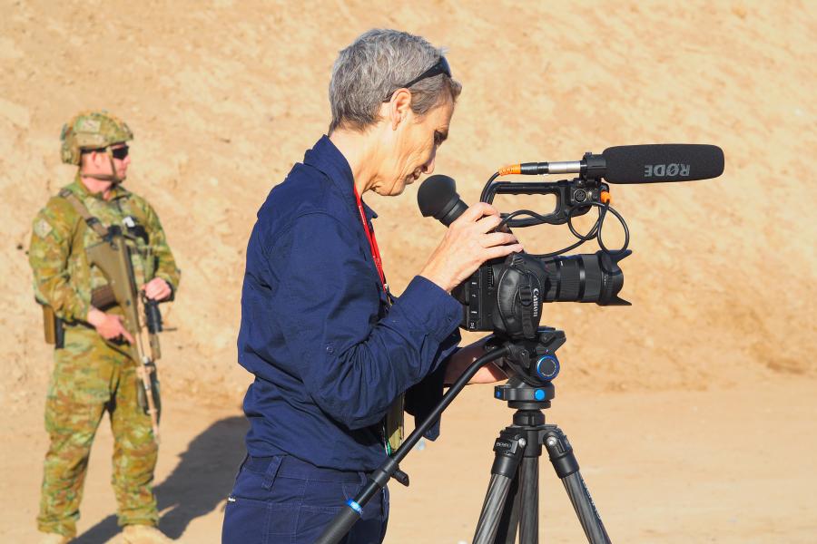 Norrie filming in Iraq