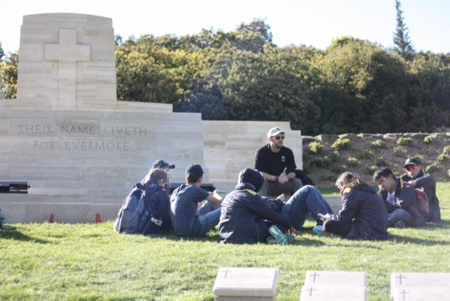 Lachlan Grant giving a talk to a group of students