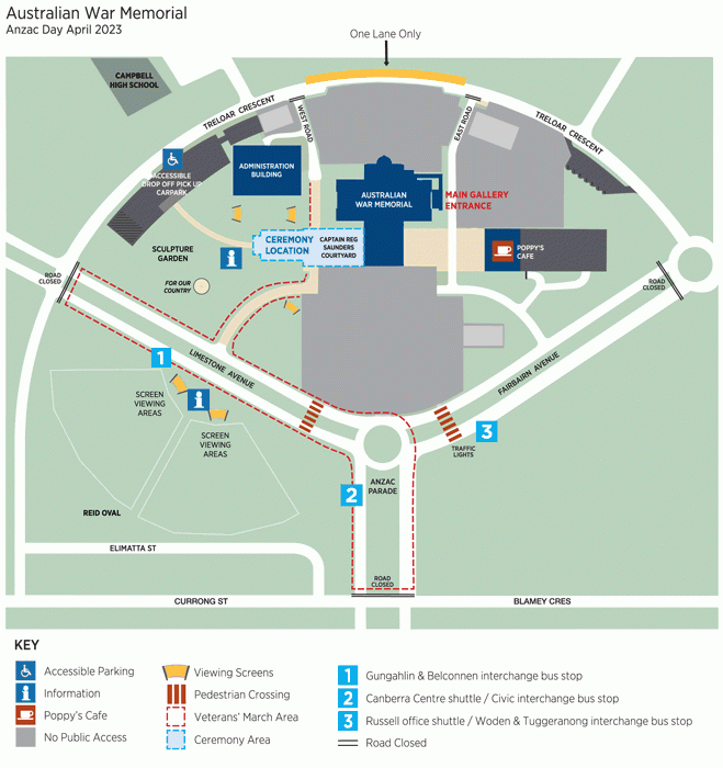 Map of the Australian War Memorial