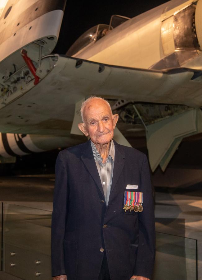 Russell visiting the Memorial