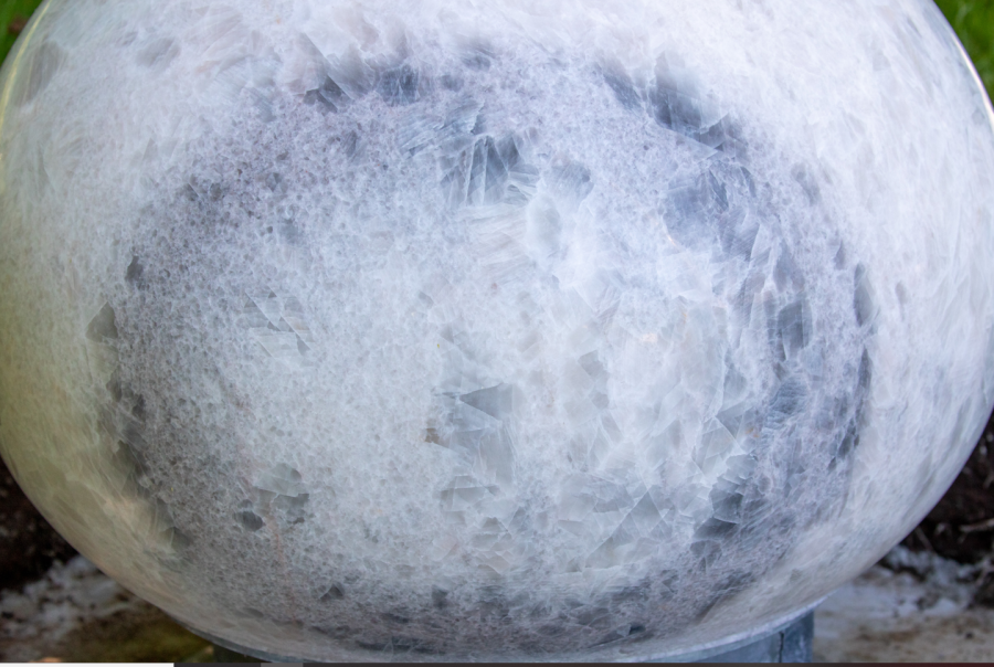 A close up of a marble "droplet"