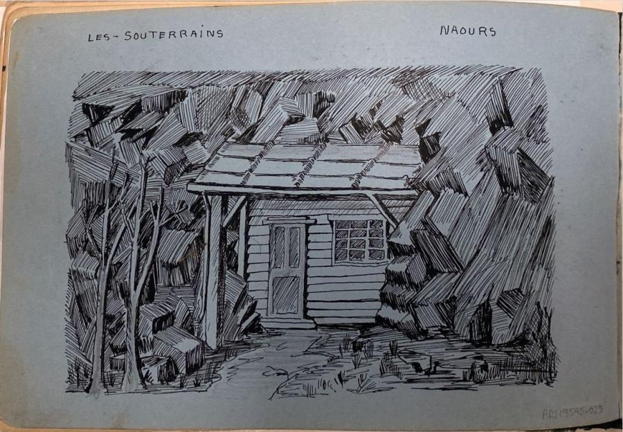 The entrance to the subterranean city of Naours, as it appeared during the war.