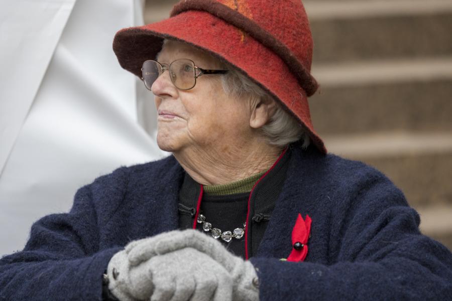 Aunty Elaine Goodman at the 2024 NAIDOC Week Last Post Ceremony.