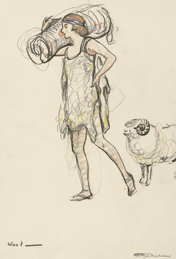 Hilda Rix Nicholas, Costume designs for Pageant of the Southern Cross, 1917, Wool, AWM2024.582.4  