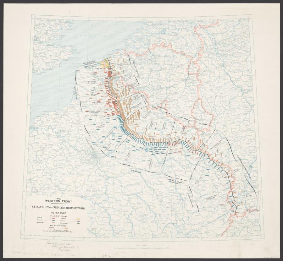 Map of the Western Front - September 25th 1918. AWM2022.10.602