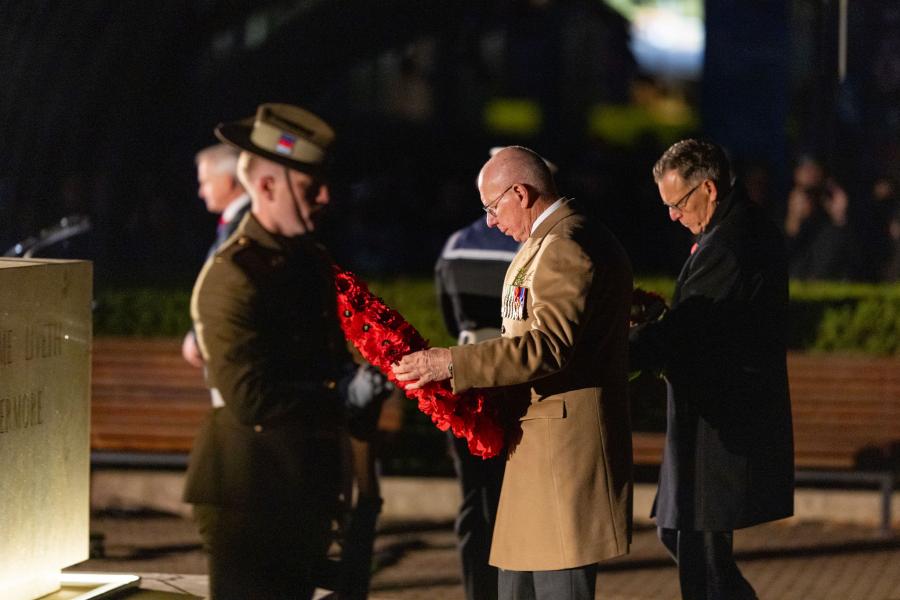 Wreath laying Anzac Day 2024