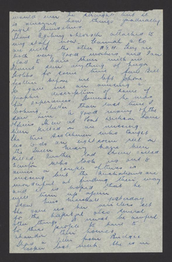Matron Drummond’s letter to her sister, Phyllis, 5 February 1942