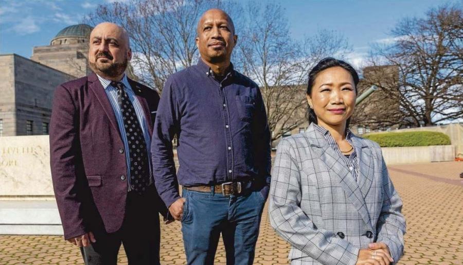The Memorial's advisory groups have been an integral part of the development project. Bashar Hanna, Gil Santos and Lisa Nagatsuka are members of the Memorial's CALD Advisory Group.