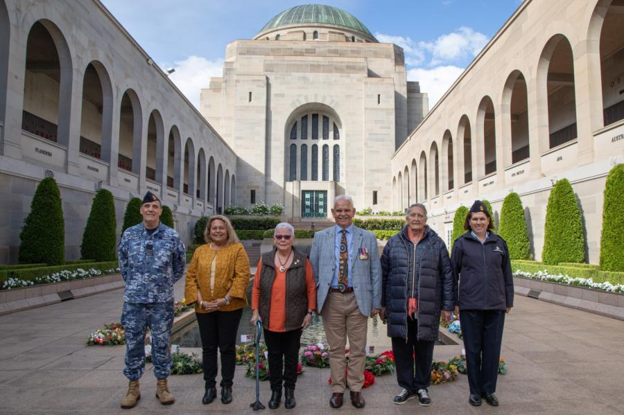 Members of the Aboriginal and Torres Strait Islander Advisory Group attending a Last Post Ceremony.
