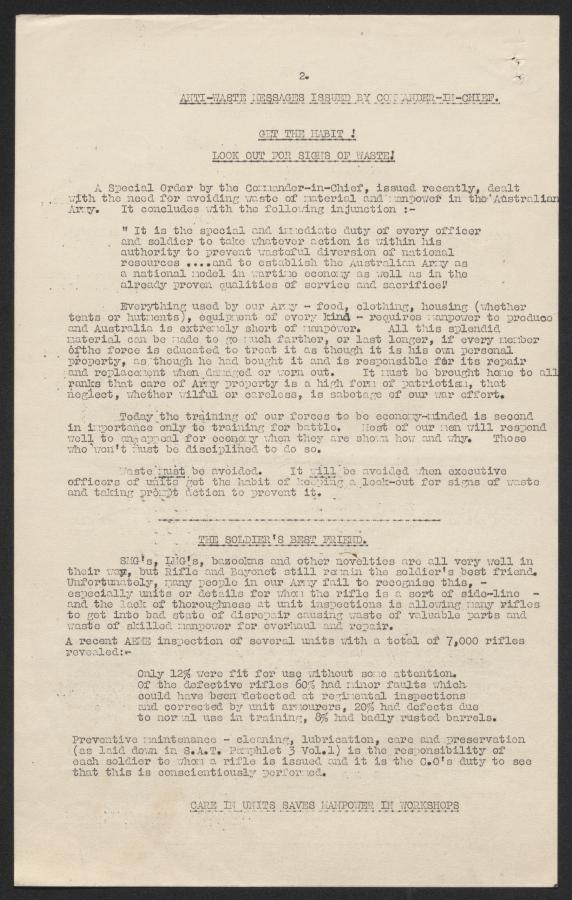 Routine orders, September 1943.AWM2022.5.9096-0017
