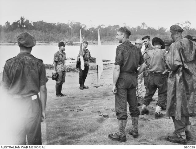 First contact between a Japanese surrender envoy and Australian forces