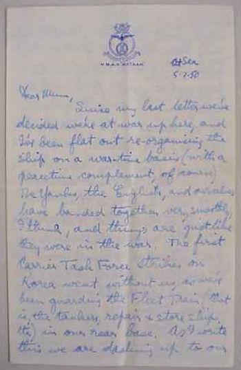 Letter from Lieutenant Dacre Smyth