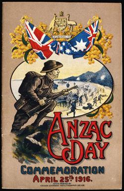 Printed souvenir of first Anzac Day observance, 1916