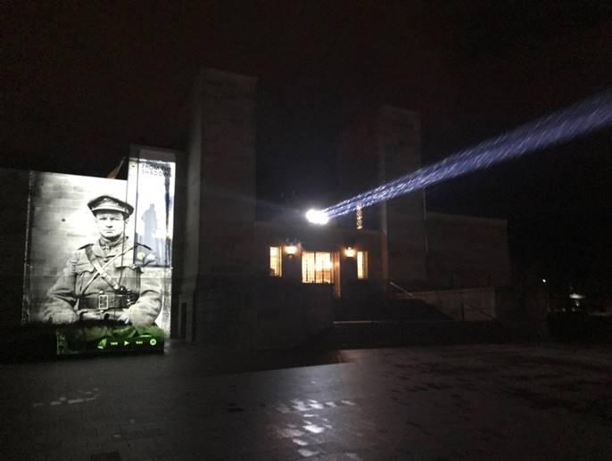 Beam of Light shines from the Australian War Memorial