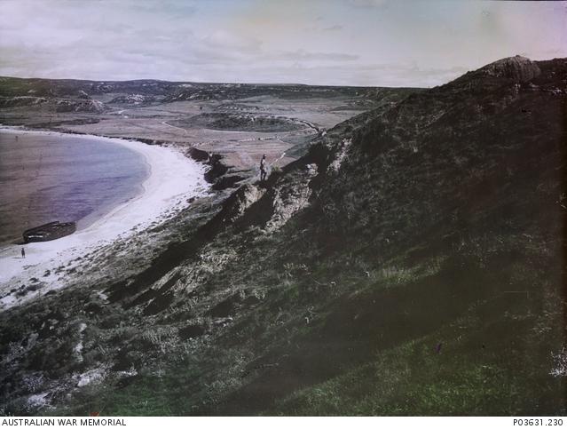 Hubert Wilkins, A view of long beach from Gaba Tepe, 1919 P03631.230