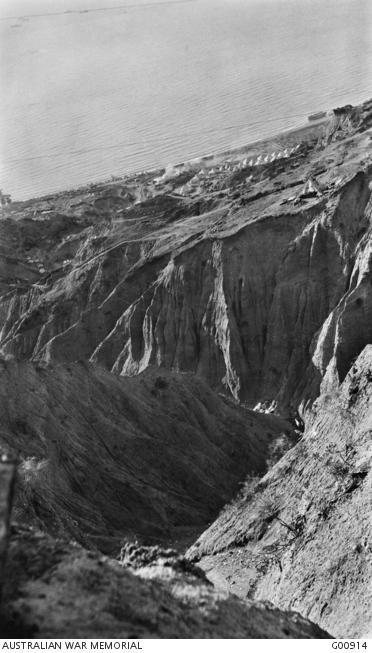 "Charles Bean, View of the head of Mule Valley and Walker’s Ridge, 1915 G00914"