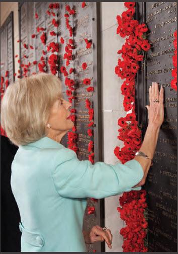 a photograph showing Her Excellency the Honourable Dame Quentin Bryce AD CVO, Governor-General of the Commonwealth of Australia, on her final visit to the Australian War Memorial as Governor-General.