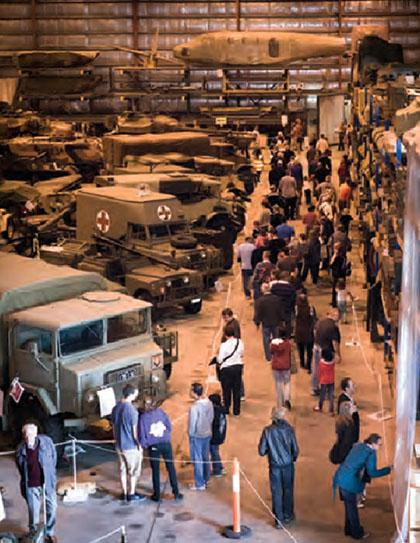 a photograph of special events held by AWM showing visitors and old army vehicles