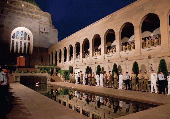 a photograph of The Australian Defence Force Academy Napier Waller Reflection Ceremony, held in the Commemorative Area of the Australian War Memorial