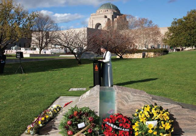 a photograph of Chaplain Rod Bailey, Army Chaplain, ADFA, during the National Sandakan Remembrance Day Wreathlaying Ceremony