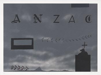 Anzac, 2015, screenprint, from four screens on paper, edition of 20, 56 x 76 cm, Commissioned by the Australian War Memorial in 2014.