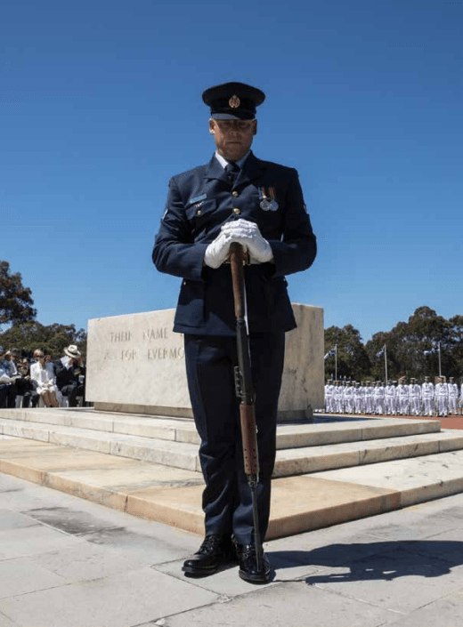 Soldier in catafalque party at Stone of Remembrance