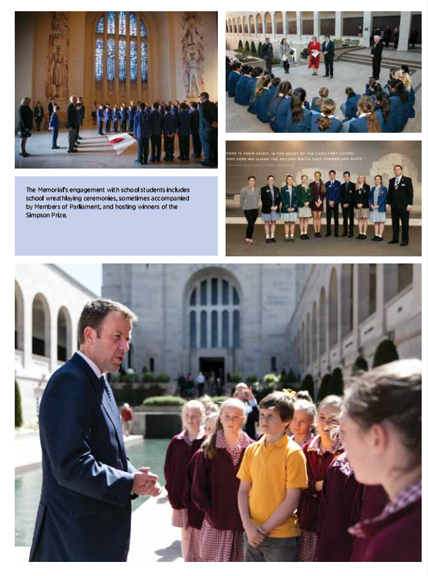 School students visiting the Memorial