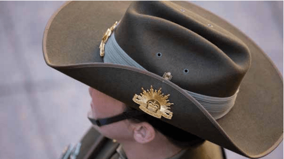 Soldier wearing a slouch hat