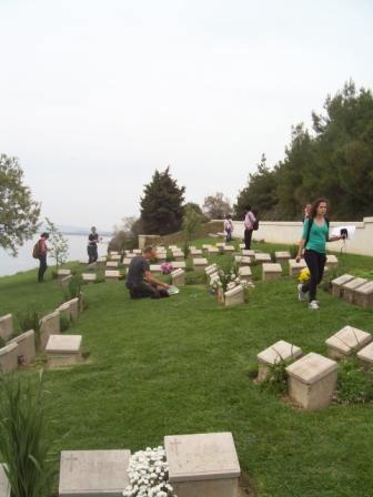 Simpsone Prize students at the Beach Cemetary, ANZAC Cove