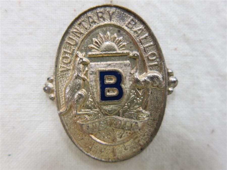 Voluntary Ballot Enlistment Scheme Badge RELAWM08157.001
