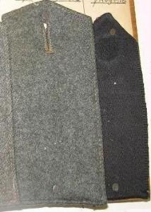 RELAWM15049.001 : Shoulder straps for two Labour Corps units. The thin black (Saxon) one is a cotton 'ersatz' shoulder strap