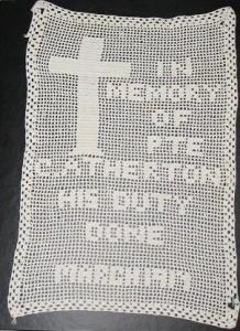 REL/11868 : Crochet commemorating 5540 Private Cecil Robert Atherton