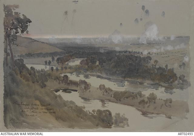Attack on Hamel-Vaire 1918, by A. Henry Fullwood, 