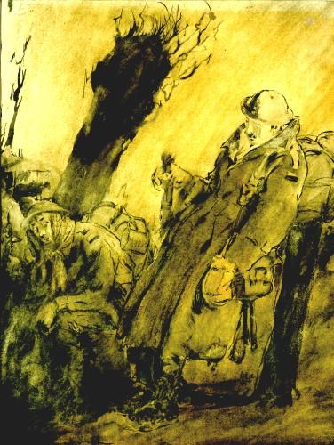 Tired, wet and disillusioned 1918, by Will Dyson.