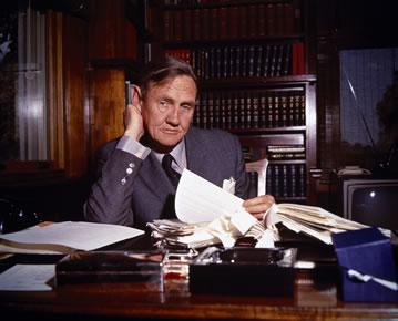 Prime Minister John Gorton in his Parliament House office