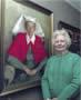 Vivian Bullwinkel beside her portrait at the Australian War Memorial in 1992.