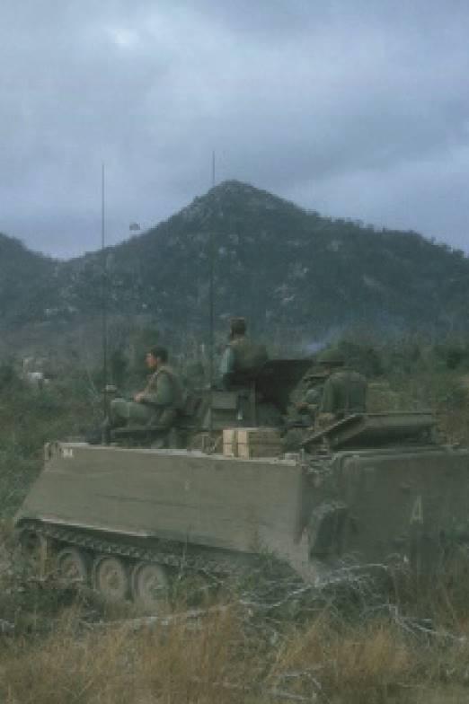 The B-52s finally arrived in the morning of 21 February. During the bombing, the soldiers of 8RAR and their supporting arms prepared to resume the advance. Photo: Rod Simpson.