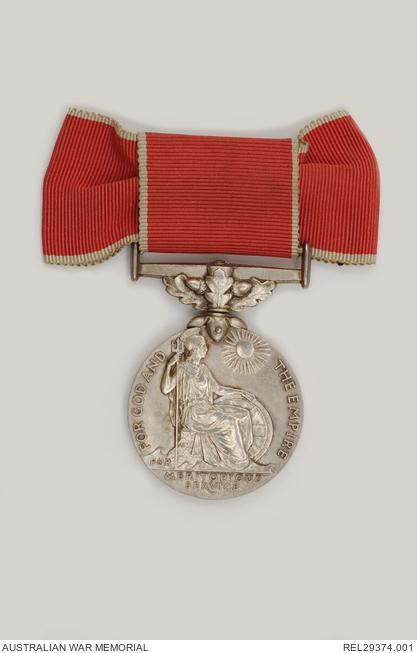 The British Empire Medal awarded to Margaret Gordon in 1944.