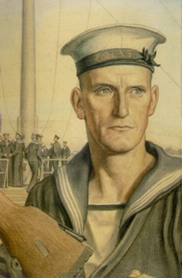 RAN! (Australian Sailor)1942 watercolour over pastel and pencil 76.2 x 57.5 cm