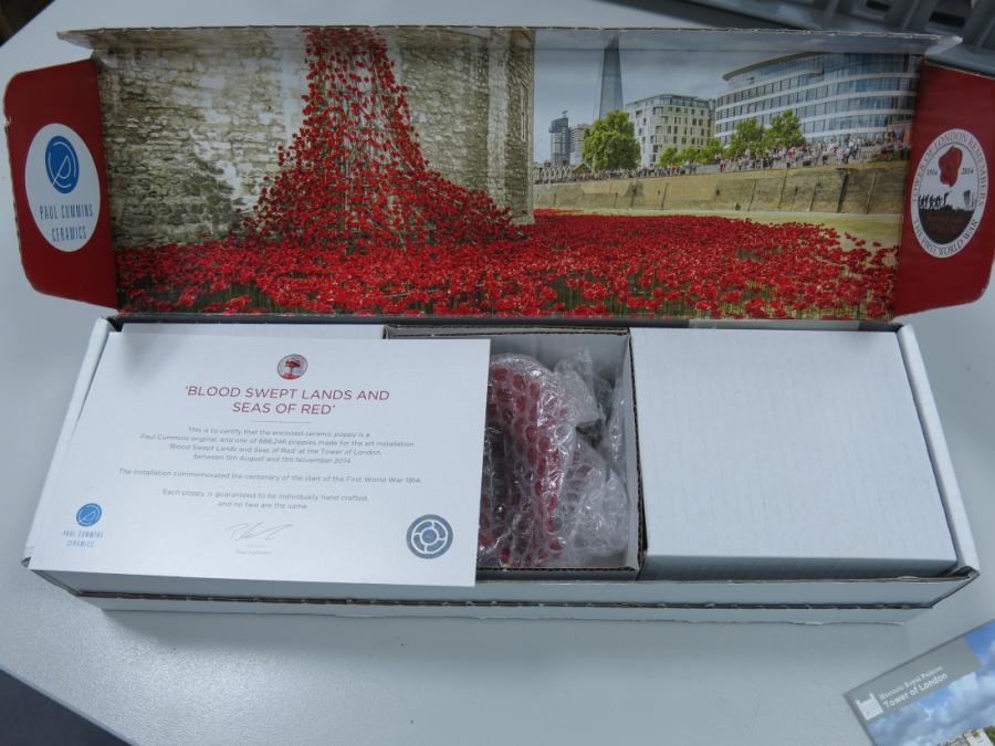 Ceramic poppies from the Tower of London’s Blood Swept Lands and Seas of Red centenary installation